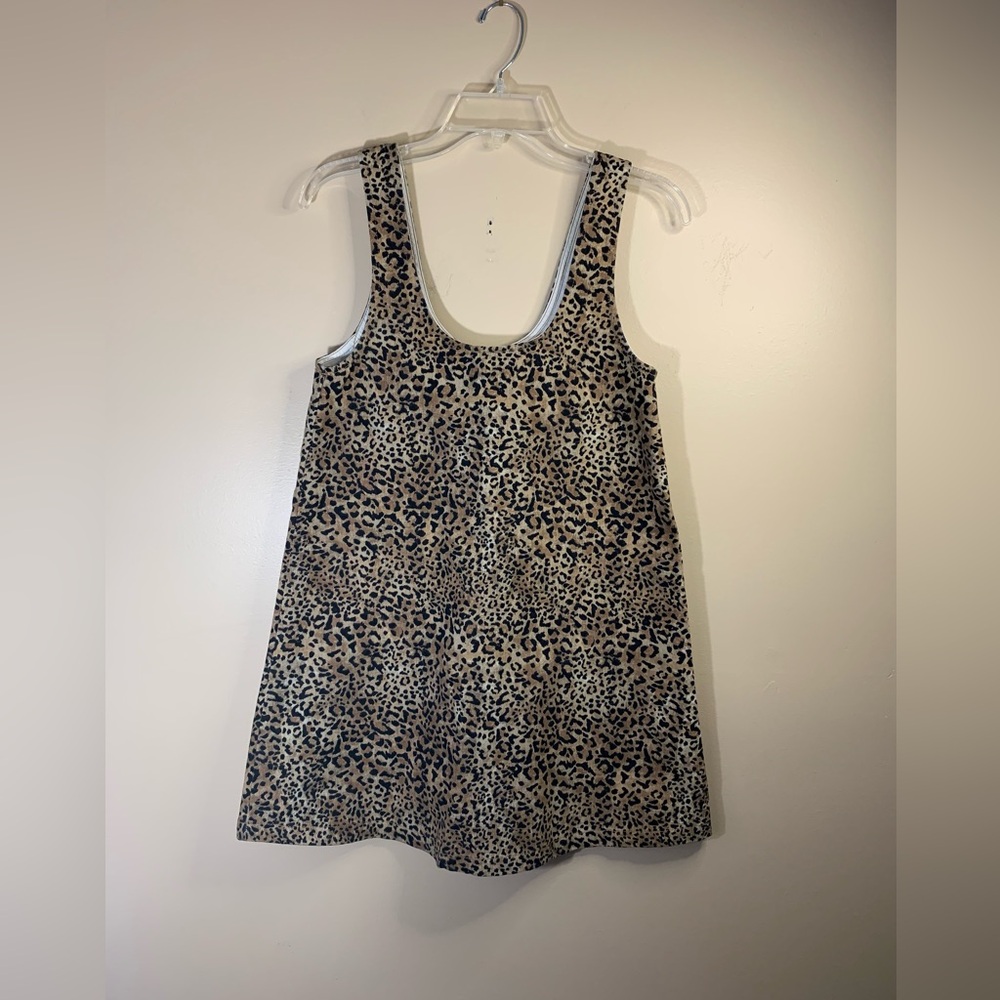 ASOS leopard print mini A-line dress sleeveless. Size 2